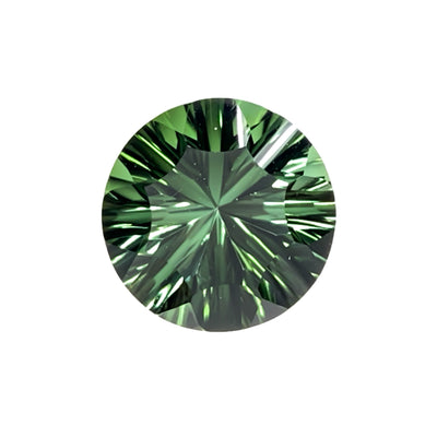 Green Tourmaline Optix® Concave Cut Round 11 mm - Iris Gems